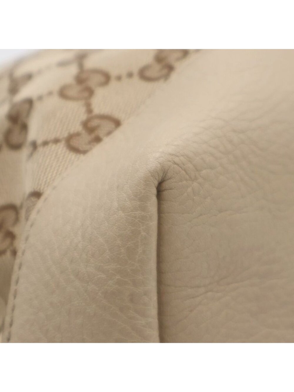 Gucci GG Canvas Tote Beige Leather Gold - Picture 6 of 6
